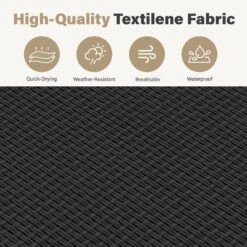 Black Metal Aluminum Outdoor 5-Positions Adjustable Chaise Lounge With Frame -More Furniture Store jearey outdoor lounge chairs e11 02xxy dgn 44 1000