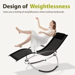 Outdoor Black Metal Patio Reclining Foldable Lounge Chair For Patio Pool Beach Sunbathing Chair -More Furniture Store jearey outdoor lounge chairs xty hd grey 4f 1000