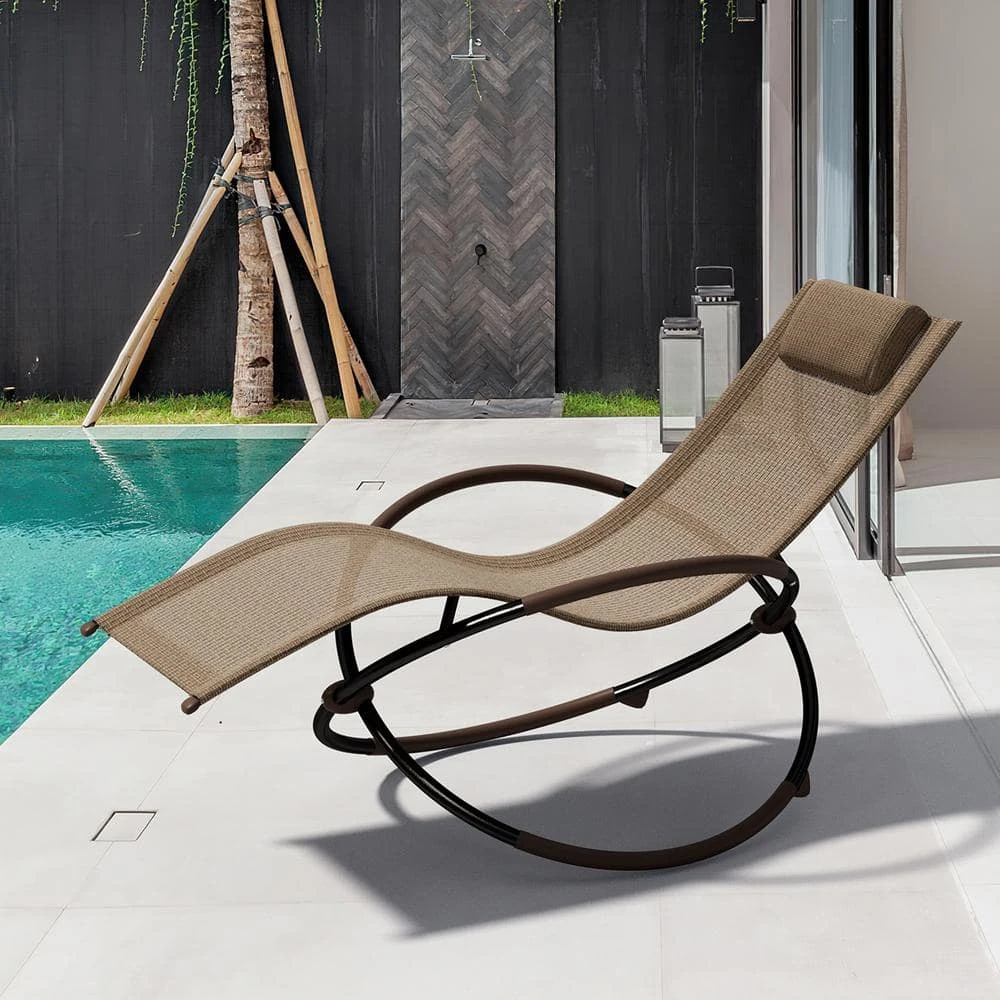 Outdoor Khaki Aluminum Patio Reclining Foldable Lounge Chair For Patio Pool Beach Sunbathing Chair 1 Outdoor Khaki Aluminum Patio Reclining Foldable Lounge Chair For Patio Pool Beach Sunbathing Chair