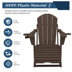 Adirondack Plastic HDPE Folding Outdoor Rocking Chair With Retractable Ottoman And Cup Holder For Patios In Coffee 13 Adirondack Plastic HDPE Folding Outdoor Rocking Chair With Retractable Ottoman And Cup Holder For Patios In Coffee -More Furniture Store jearey outdoor rocking chairs dgnyy coffee 1f 1000