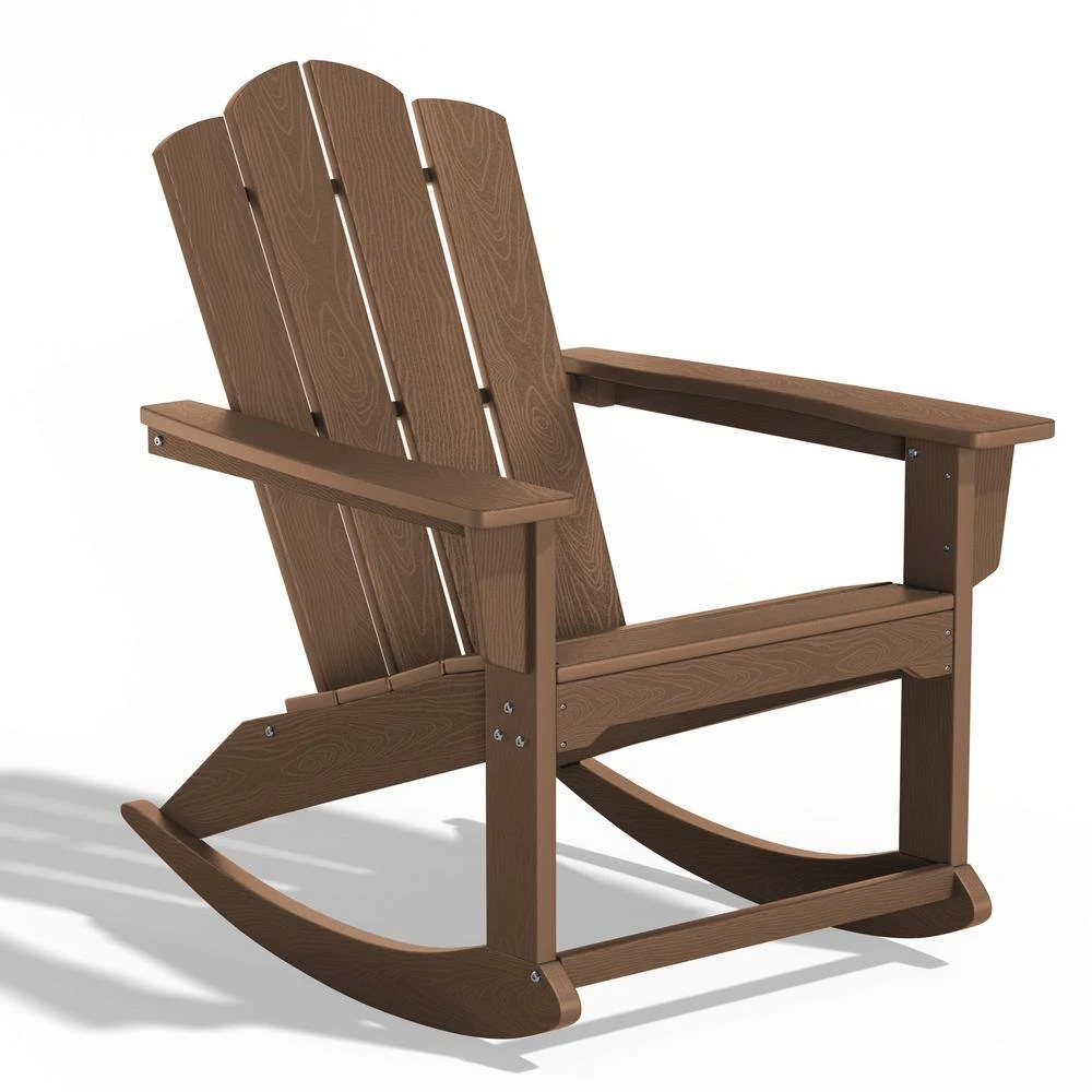 Star PE Plastic Brown Outdoor Rocking Chair 2 Star PE Plastic Brown Outdoor Rocking Chair - Image 2
