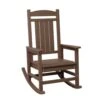 HDPE Plastic Slat Adirondack Outdoor Rocking Chair For Porch Rocker, Brown