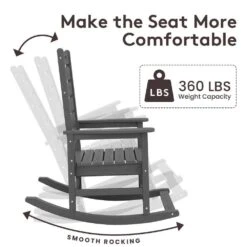 Gray HDPE Plastic Outdoor Patio Rocking Chair With Footrest -More Furniture Store jearey outdoor rocking chairs tjyy5 gray 76 1000