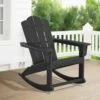 Classic HDPE Plastic Outdoor Rocking Chair In Black