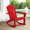 Classic HDPE Plastic Outdoor Rocking Chair In Bright Red