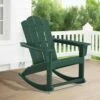 Classic HDPE Plastic Outdoor Rocking Chair In Green