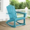 Classic HDPE Plastic Outdoor Rocking Chair In Light Blue