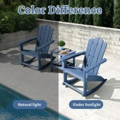 Classic HDPE Plastic Outdoor Rocking Chair In Navy -More Furniture Store jearey outdoor rocking chairs ydyy navy 1f 1000