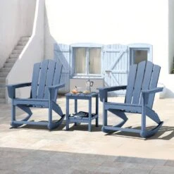 Classic HDPE Plastic Outdoor Rocking Chair In Navy -More Furniture Store jearey outdoor rocking chairs ydyy navy 31 1000