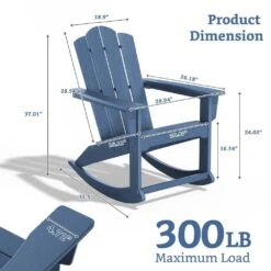 Classic HDPE Plastic Outdoor Rocking Chair In Navy -More Furniture Store jearey outdoor rocking chairs ydyy navy 76 1000