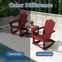Classic HDPE Plastic Outdoor Rocking Chair In Dark Red -More Furniture Store jearey outdoor rocking chairs ydyy red 1f 1000