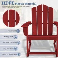 Classic HDPE Plastic Outdoor Rocking Chair In Dark Red -More Furniture Store jearey outdoor rocking chairs ydyy red 44 1000