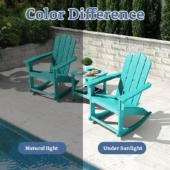 Classic HDPE Plastic Outdoor Rocking Chair In Tiffany Blue -More Furniture Store jearey outdoor rocking chairs ydyy tfn 1f 1000