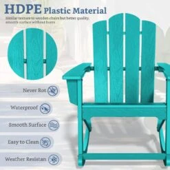 Classic HDPE Plastic Outdoor Rocking Chair In Tiffany Blue -More Furniture Store jearey outdoor rocking chairs ydyy tfn 44 1000