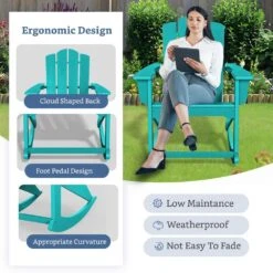 Classic HDPE Plastic Outdoor Rocking Chair In Tiffany Blue -More Furniture Store jearey outdoor rocking chairs ydyy tfn fa 1000