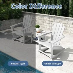 Classic HDPE Plastic Outdoor Rocking Chair In White -More Furniture Store jearey outdoor rocking chairs ydyy white 1f 1000