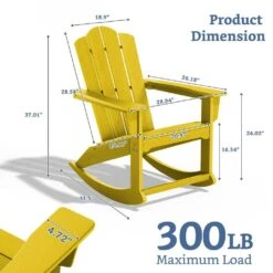 Classic HDPE Plastic Outdoor Rocking Chair In Yellow 14 Classic HDPE Plastic Outdoor Rocking Chair In Yellow -More Furniture Store jearey outdoor rocking chairs ydyy yellow 76 1000