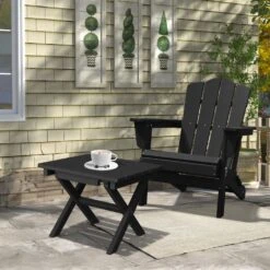 Black HDPE Plastic Portable Patio End Table Folding Outdoor Coffee Table (Set Of 2) 17 Black HDPE Plastic Portable Patio End Table Folding Outdoor Coffee Table (Set Of 2) -More Furniture Store jearey outdoor side tables 2fxzdbj bk 31 1000
