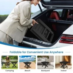 Black HDPE Plastic Portable Patio End Table Folding Outdoor Coffee Table (Set Of 2) 16 Black HDPE Plastic Portable Patio End Table Folding Outdoor Coffee Table (Set Of 2) -More Furniture Store jearey outdoor side tables 2fxzdbj bk 76 1000