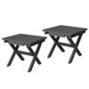 Gray HDPE Plastic Portable Patio End Table Folding Outdoor Coffee Table (Set Of 2)
