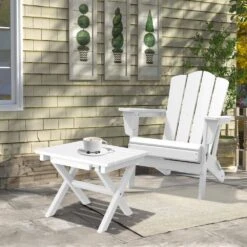 White HDPE Plastic Portable Patio End Table Folding Outdoor Coffee Table (Set Of 2) 17 White HDPE Plastic Portable Patio End Table Folding Outdoor Coffee Table (Set Of 2) -More Furniture Store jearey outdoor side tables 2fxzdbj wh 31 1000