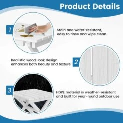 White HDPE Plastic Portable Patio End Table Folding Outdoor Coffee Table (Set Of 2) 14 White HDPE Plastic Portable Patio End Table Folding Outdoor Coffee Table (Set Of 2) -More Furniture Store jearey outdoor side tables 2fxzdbj wh 44 1000