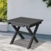 Gray HDPE Plastic Portable Patio End Table Folding Outdoor Coffee Table