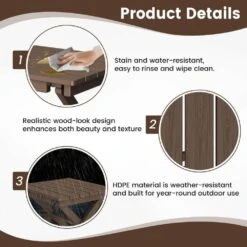 Brown HDPE Plastic Portable Patio End Table Folding Outdoor Coffee Table 12 Brown HDPE Plastic Portable Patio End Table Folding Outdoor Coffee Table -More Furniture Store jearey outdoor side tables fxzdbj zm 44 1000