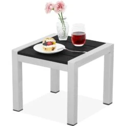 Square Black Aluminum 15.74 In. W X 15.74 In. D X 13.77 In. H Outdoor Side Table 9 Square Black Aluminum 15.74 In. W X 15.74 In. D X 13.77 In. H Outdoor Side Table -More Furniture Store jearey outdoor side tables xymlcj black 31 1000