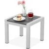 Square Grey Aluminum 15.74 In. W X 15.74 In. D X 13.77 In. H Outdoor Side Table