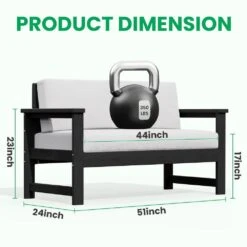 Black 4-Piece HDPE Plastic Patio Conversation Set With Beige Cushions 17 Black 4-Piece HDPE Plastic Patio Conversation Set With Beige Cushions -More Furniture Store jearey patio conversation sets 4cvst blbg 66 1000