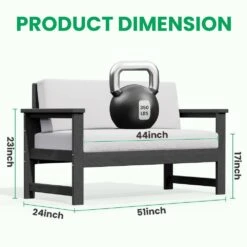 Grey 4-Piece HDPE Plastic Patio Conversation Set With Beige Cushions -More Furniture Store jearey patio conversation sets 4cvst grbg 31 1000