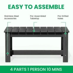 Grey 4-Piece HDPE Plastic Patio Conversation Set With Grey Cushions -More Furniture Store jearey patio conversation sets 4cvst grgr d4 1000