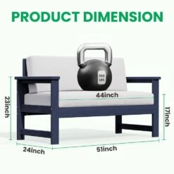 Navy 4-Piece HDPE Plastic Patio Conversation Set With Beige Cushions 25 Navy 4-Piece HDPE Plastic Patio Conversation Set With Beige Cushions -More Furniture Store jearey patio conversation sets 4cvst nvbg 31 1000