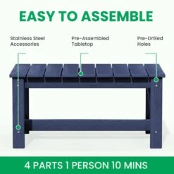 Navy 4-Piece HDPE Plastic Patio Conversation Set With Grey Cushions -More Furniture Store jearey patio conversation sets 4cvst nvgr d4 1000