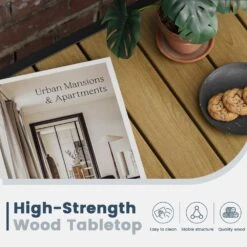 4-Piece Metal Outdoor Patio Conversation Set With Beige Cushions, 2-Rocking Chairs And Coffee Table -More Furniture Store jearey patio conversation sets 5ty beige 1f 1000