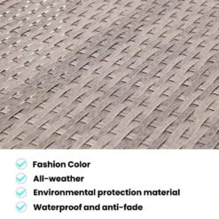 9-Piece Wicker Outdoor Patio Conversation Seating Set With Navy Olefin Cushions 13 9-Piece Wicker Outdoor Patio Conversation Seating Set With Navy Olefin Cushions -More Furniture Store jearey patio conversation sets 9psl navy a0 1000