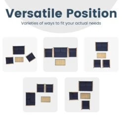 4-Piece Metal Outdoor Navy Patio Conversation Set With Cushions, 2-Rocking Chairs And Coffee Table -More Furniture Store jearey patio conversation sets agsd navy 44 1000