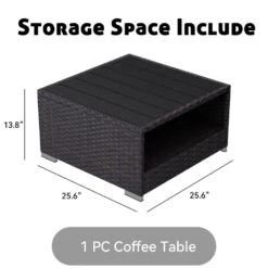 7-Piece Wicker Patio Conversation Set With Gray Cushions And Pillows, Also Rain Resistant Sofa Cover -More Furniture Store jearey patio conversation sets ke7 gray a0 1000