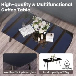 4-Piece Patio Conversation Set, Balcony Bistro Set 2 Outdoor Chairs & 1 Loveseat With Cushions, Coffee Table, Dark Gray -More Furniture Store jearey patio conversation sets swsf4 dr fa 1000