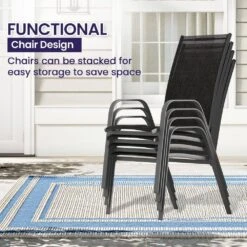 Patio Black Outdoor Dining Table Sets 5-Piece, One Table And 4 Chairs, All Weather Dining Set For Lawn, Garden, Backyard 14 Patio Black Outdoor Dining Table Sets 5-Piece, One Table And 4 Chairs, All Weather Dining Set For Lawn, Garden, Backyard -More Furniture Store jearey patio dining sets set zy black 44 1000