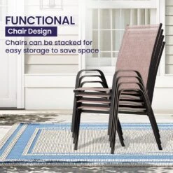 Patio Brown Outdoor Dining Table Sets 5-Piece, One Table And 4 Chairs, All Weather Dining Set For Lawn, Garden, Backyard -More Furniture Store jearey patio dining sets set zy brown 44 1000