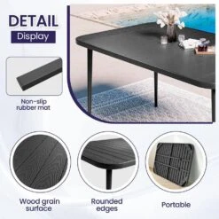 Patio Gray Outdoor Dining Table Sets 5-Piece, One Table And 4 Chairs, All Weather Dining Set For Lawn, Garden, Backyard -More Furniture Store jearey patio dining sets set zy gray 1f 1000