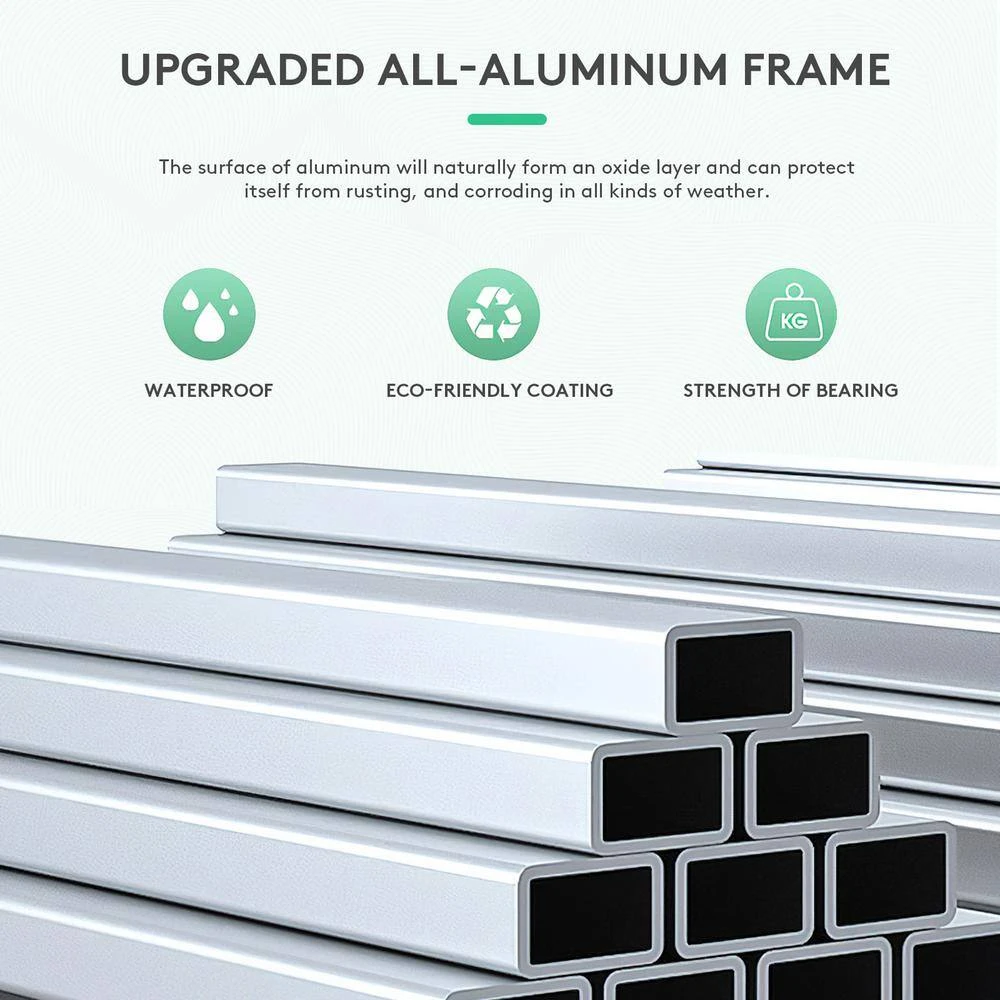 6 - Person Rectangular Grey Metal Outdoor Dining Set 4 6 - Person Rectangular Grey Metal Outdoor Dining Set - Image 4