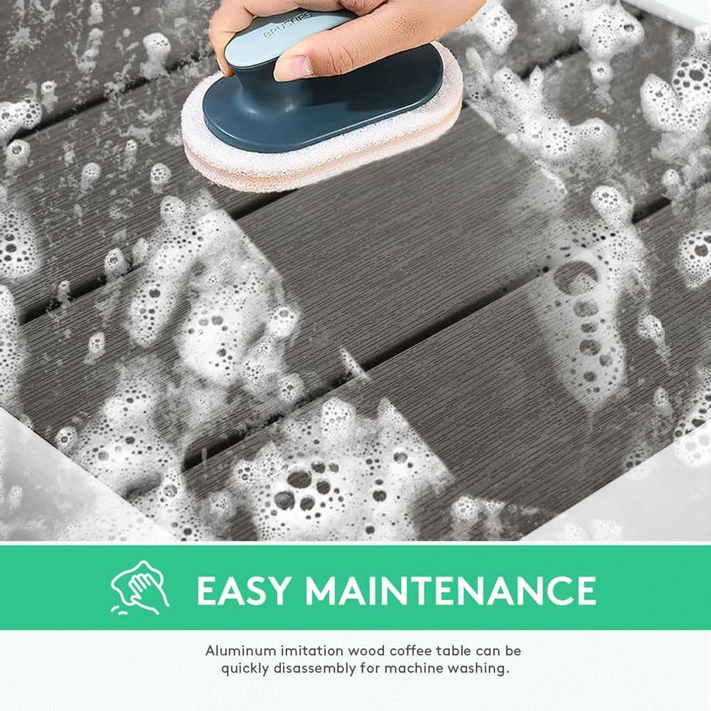 6 - Person Rectangular Grey Metal Outdoor Dining Set 3 6 - Person Rectangular Grey Metal Outdoor Dining Set - Image 3