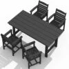 Charlottetown Black 7-Piece Wicker Outdoor Dining Set With Black Cushion
