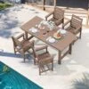 Charlottetown Brown 7-Piece Wicker Outdoor Dining Set With Brown Cushion