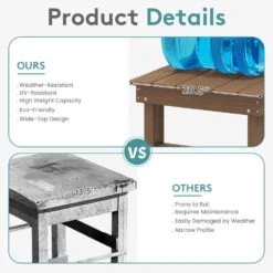 HDPE Rectangle Plastic Bar Height Outdoor Dining Table In Brown -More Furniture Store jearey patio dining tables jygbz brown 76 1000