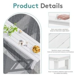 HDPE Rectangle Plastic Bar Height Outdoor Dining Table In White -More Furniture Store jearey patio dining tables jygbz white fa 1000