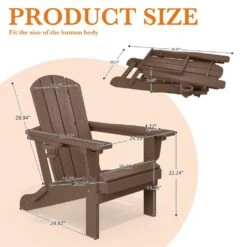 Weather Resistant Plastic HDPE Outdoor Patio Folding Adjustable Adirondack Chair With Cup Holder In Brown 11 Weather Resistant Plastic HDPE Outdoor Patio Folding Adjustable Adirondack Chair With Cup Holder In Brown -More Furniture Store jearey plastic adirondack chairs cgtjy brown c3 1000
